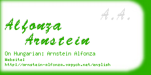 alfonza arnstein business card